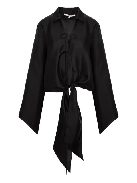 MANURÍ Ami silk shirt Black MRSS26SK9SH12