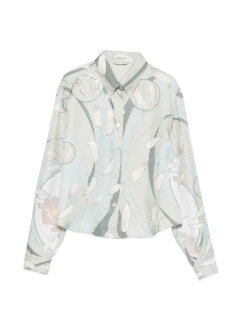 Hermès Pre-Owned 2000s Floral silk shirt Blue HE1200AAN