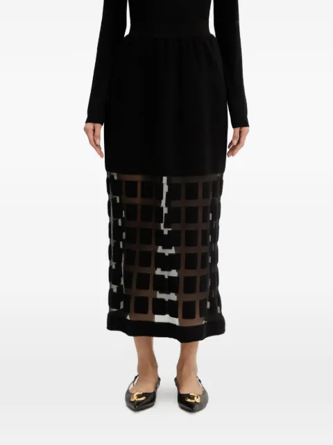 Liviana Conti Mildred patterned skirt Black L5WA78