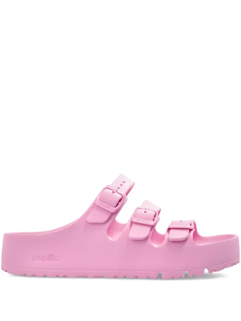 Birkenstock Florida Flex triple buckle-strap slides Pink 1031431