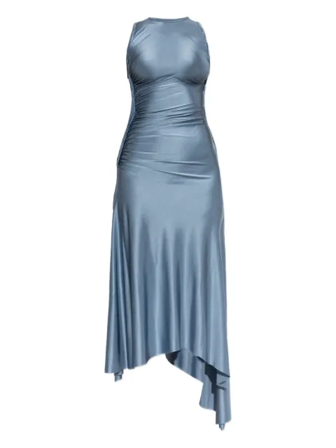 Victoria Beckham ruched asymmetric midi dress Blue 1126WDR007096A