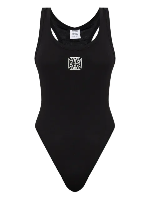 VETEMENTS logo-embroidered bodysuit Black WE76BD536B1202