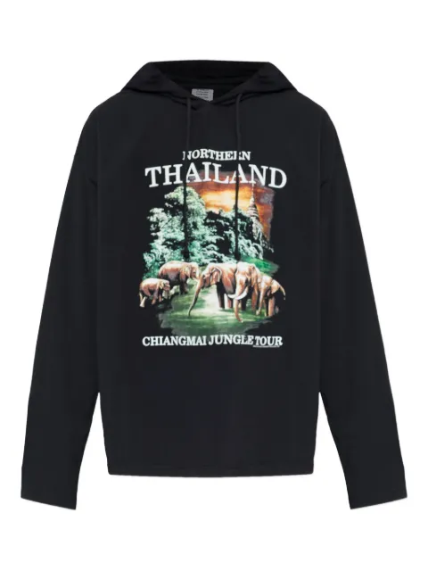VETEMENTS printed hooded hoodie Black ME76HD240B1200