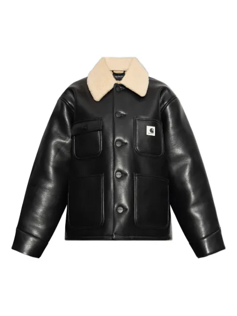 Carhartt WIP Shepton OG Michigan shearling-collar coat Black I0359751LMXX03