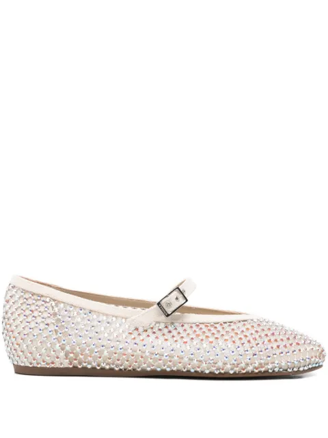 Le Silla rhinestone buckle strap ballet flats Neutrals 0189C020MTPPSTV