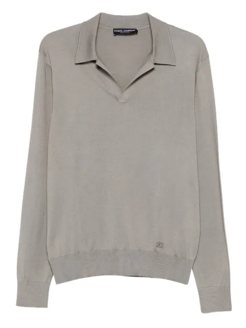 Dolce & Gabbana collared long-sleeve T-shirt Grey GXZA1ZJBSO5