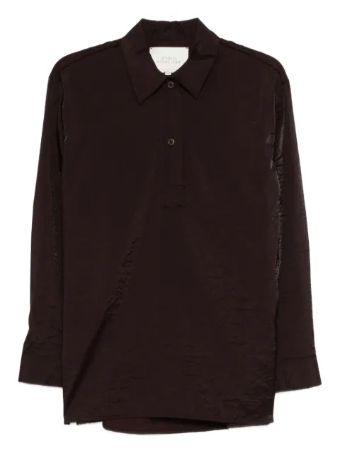 Studio Nicholson polo-collar shirt Brown PINOLESNW1671