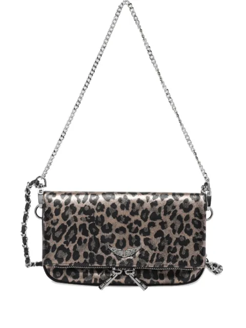 Zadig&Voltaire Nano Rock leopard-effect shoulder bag Grey LWBA04190020