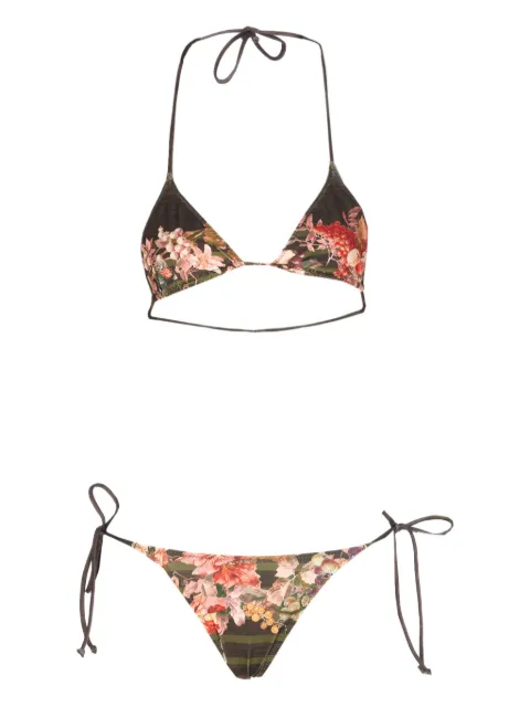Jean Paul Gaultier floral-print bikini Green BS041J037P4190