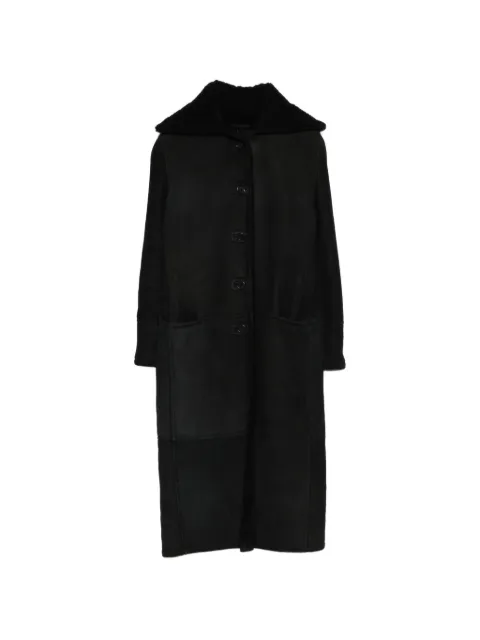 Romeo Gigli Pre-Owned 1990s shearling-collar coat Black RG980AAI
