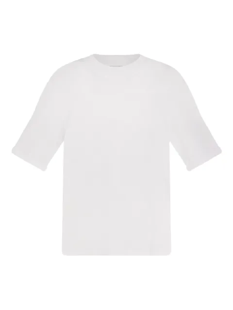Brunello Cucinelli mock-neck ribbed-trim T-shirt White M0B131396C6159