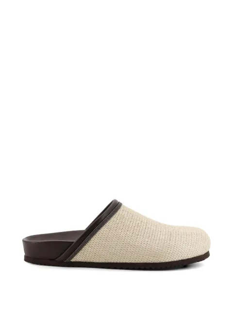 Brunello Cucinelli raffia woven mules Neutrals MZQ9G3154C112