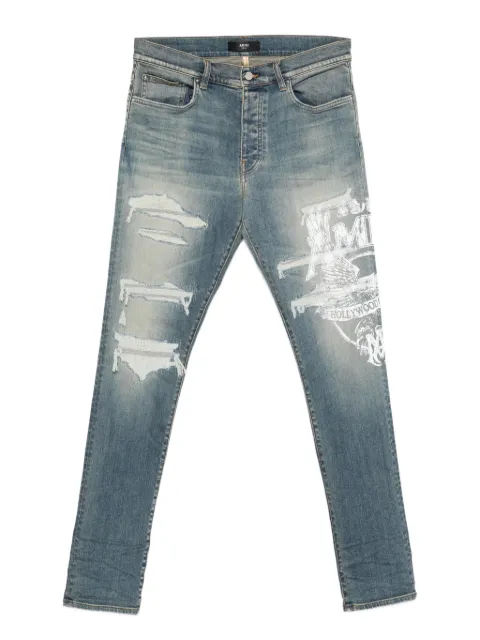AMIRI ripped print jeans Blue AMBMJE1047