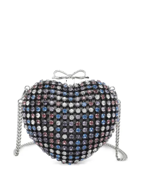 Self-Portrait heart-shaped mini clutch bag Black RS26307AMU