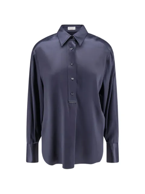 Brunello Cucinelli Monili-chain long-sleeved shirt Blue M0C59MQ605C8901