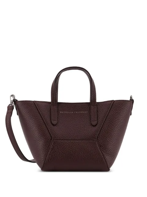 Brunello Cucinelli BC Duo textured top handle shoulder bag Brown MBDKD2675C4181