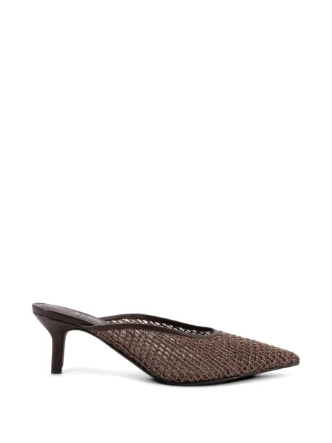 Brunello Cucinelli Monili net detail sandals Brown MZGAC3214C8279