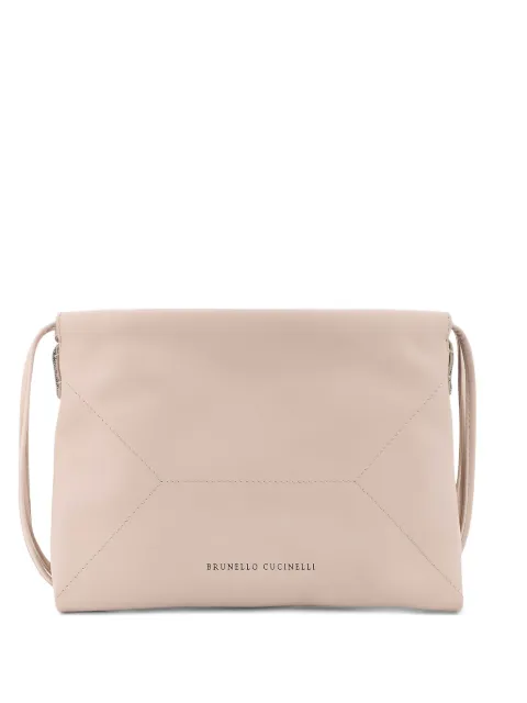 Brunello Cucinelli logo-lettering shoulder bag Neutrals MBXAD2808C8905