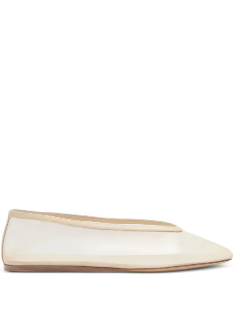 Le Monde Beryl Luna mesh almond-toe ballet flats Neutrals LUNMESSAN