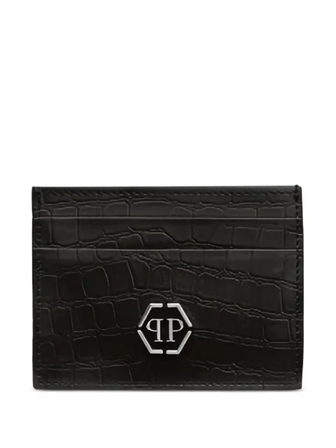 Philipp Plein crocodile-effect card holder Black FAEAMVG0533PLE067N