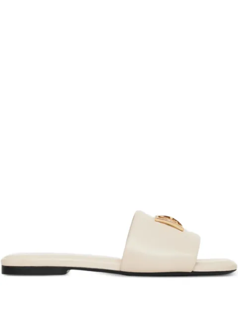 ANINE BING square-toe logo leather sandals Neutrals A1410591IVY1