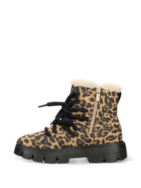MEXX leopard-print lace-up ankle boots Brown MI001708253W