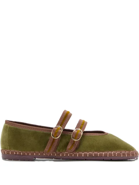 FLABELUS Claire buckle strap claire espadrilles Green CLAIRE