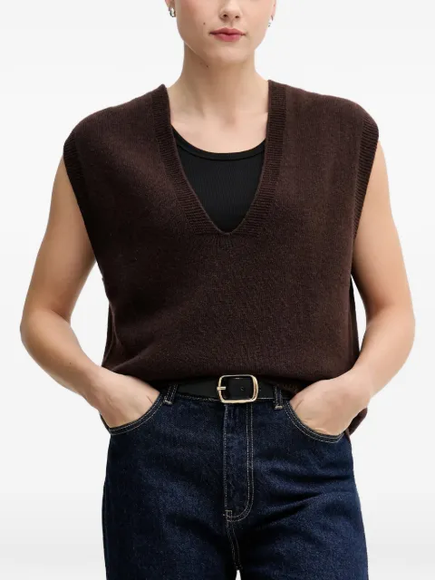 Sandro Ferrone V-neck vest Brown S9YBFNICO