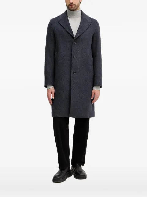 Sisley collared buttoned single-breasted coat Grey 2UHZSN044
