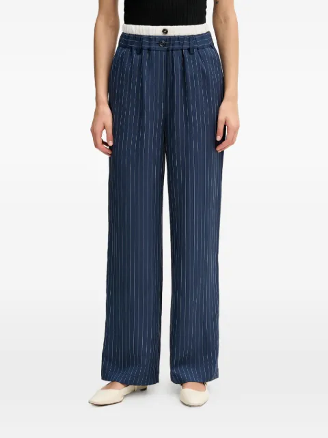 Sisley pinstripe buttoned trousers Blue 4GNKLF07H