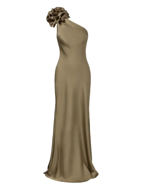IL VOLO flower-appliqué one-shoulder dress Neutrals ASTERDRESS
