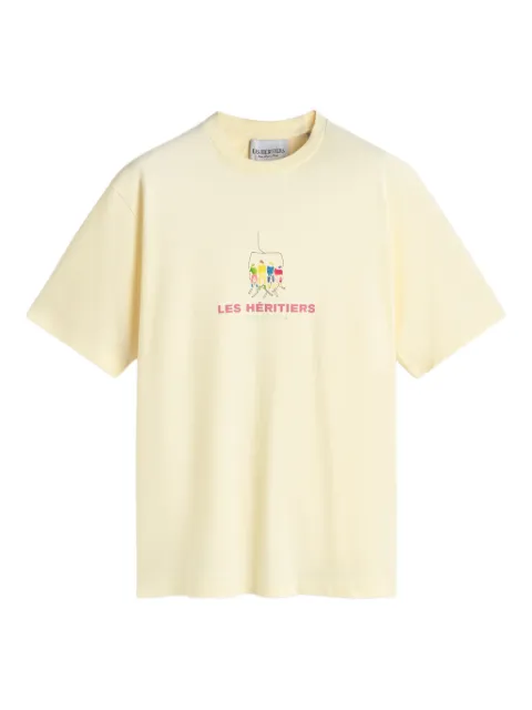 LES HÉRITIERS crew-neck T-shirt Yellow SKIERTEE