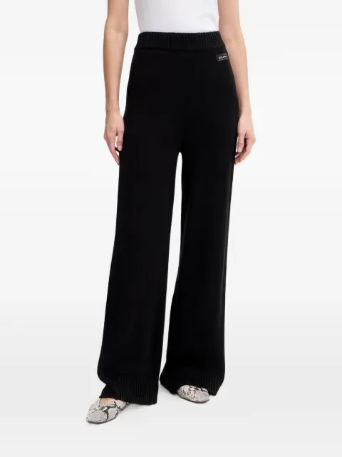 Armani Exchange knitted-knit wide-leg trousers Black XW000769AF13774