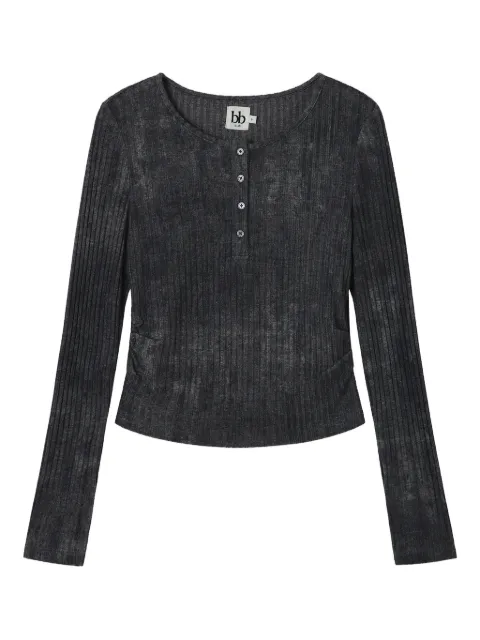 b+ab button-down ribbed top Grey 5W659AI