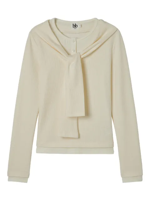 b+ab tie detail top Neutrals 5W657AS