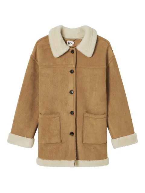 b+ab faux fur collar coat Brown 5W184AS