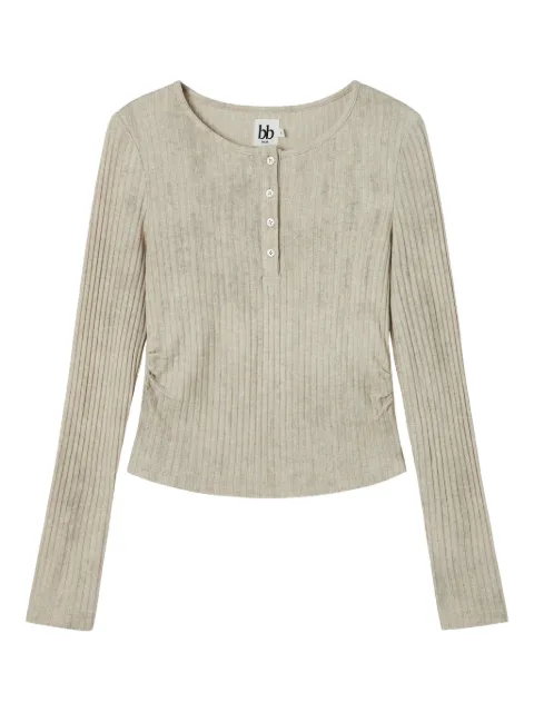 b+ab button ribbed top Neutrals 5W659AI