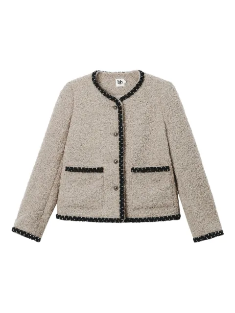 b+ab buttoned contrast trim jacket Neutrals 5W186AS