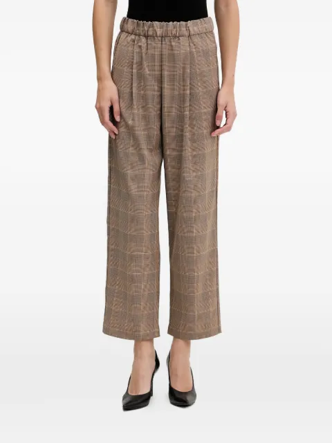 Sisley elasticated checked cropped trousers Brown 4L0SLF07I