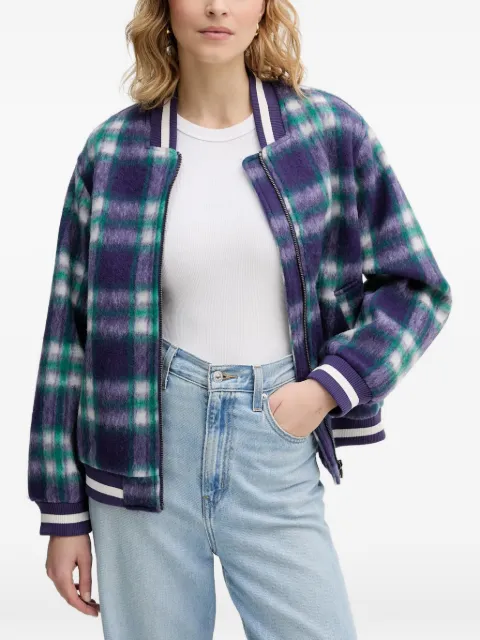 Benetton checked zip jacket Purple 20G9DN08S