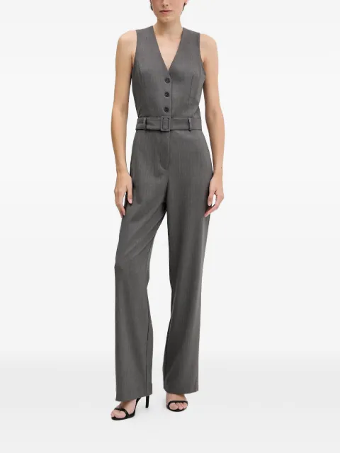 Sisley belted buttoned jumpsuit Grey 41NDLT00P