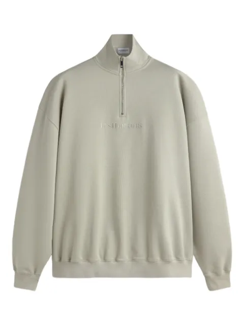 LES HÉRITIERS logo quarter zip sweatshirt Neutrals LOGOQUARTERZIP