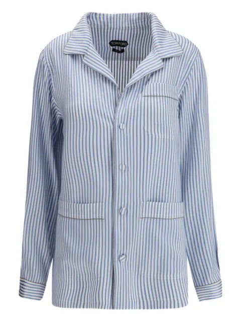 TOM FORD striped silk shirt Blue CA3335FAX1712
