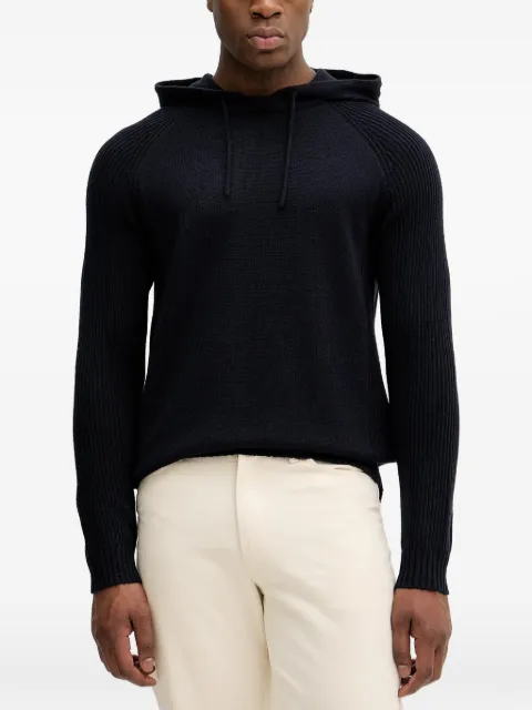 Armani Exchange ribbed hoodie Blue XM001317AF13776