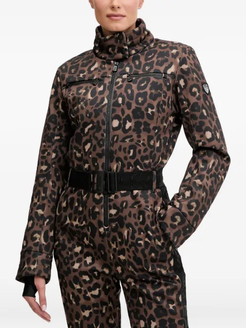 Ea7 Emporio Armani leopard-print belted ski suit Brown 7W000389AF13891