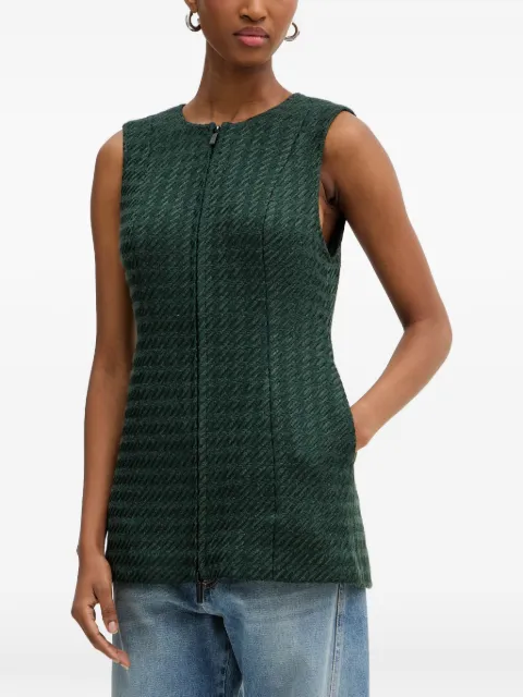 Armani Exchange zip herringbone top Green XW000717AF16208