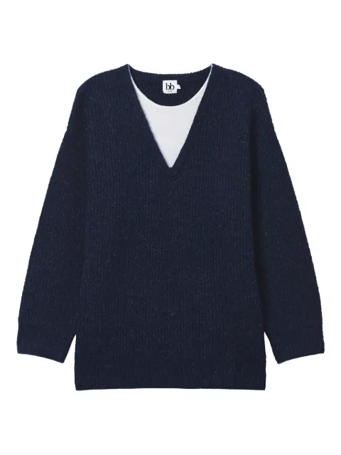 b+ab V-neck sweater Blue 5W345AI