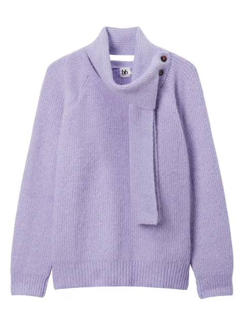 b+ab button roll-neck sweater Purple 5W346AI