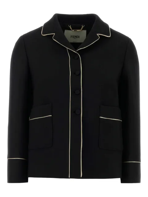 FENDI piping-detail front-pockets blazer Black FJ7665AC4G