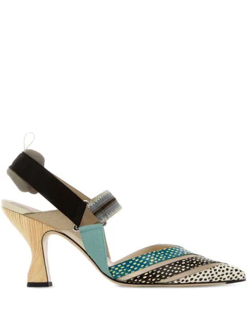 FENDI Colibri ankle-strap heeled pumps Neutrals 8J8805AWKF